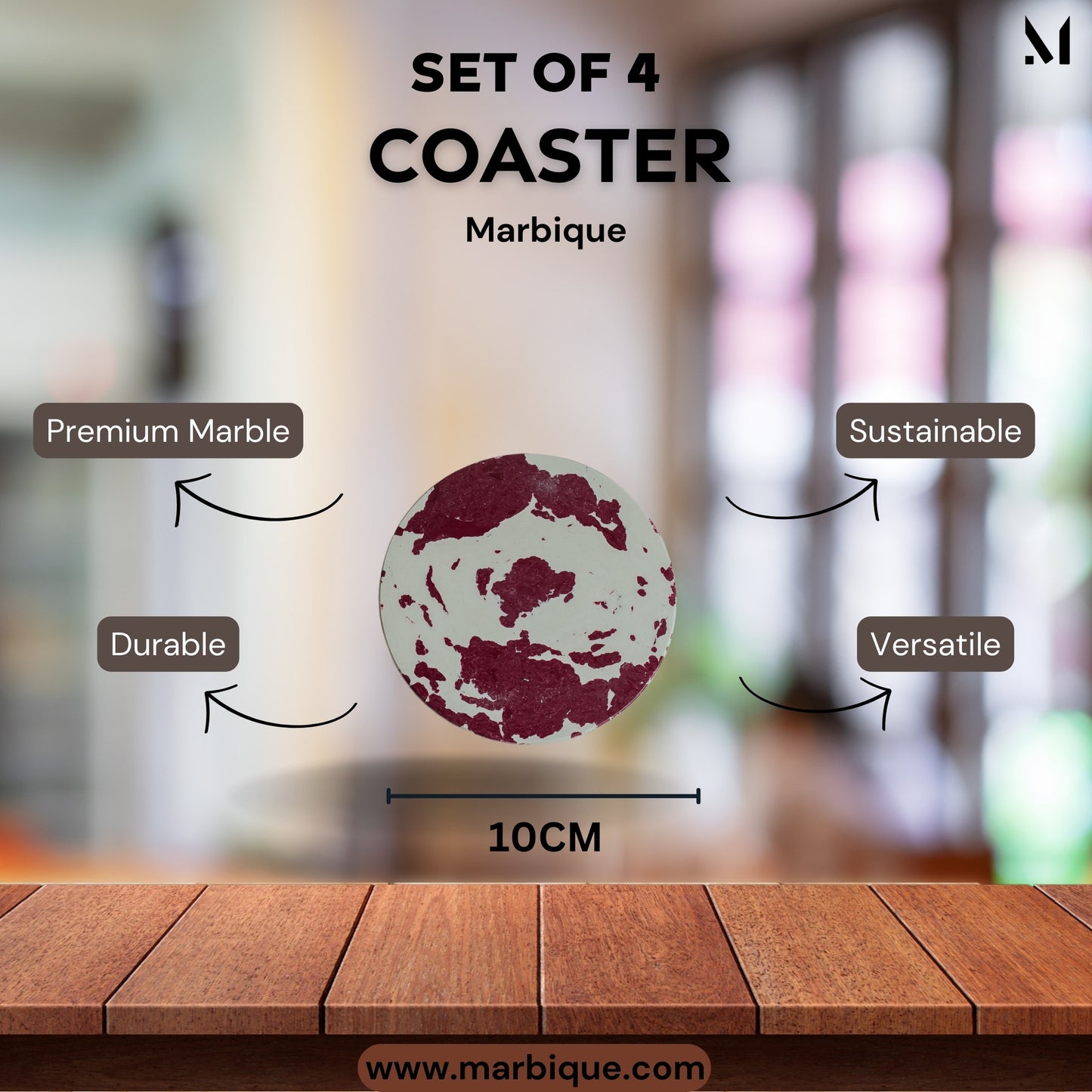 Resin Marble Coasters Set of 4