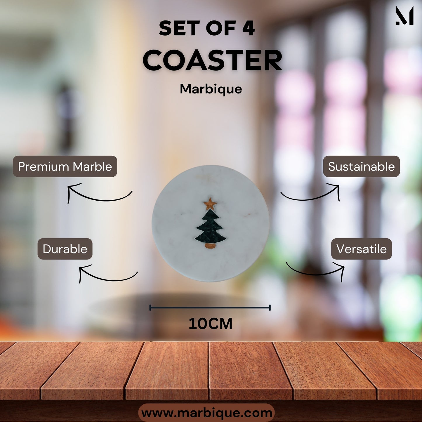 White Marble Coasters Set of 4