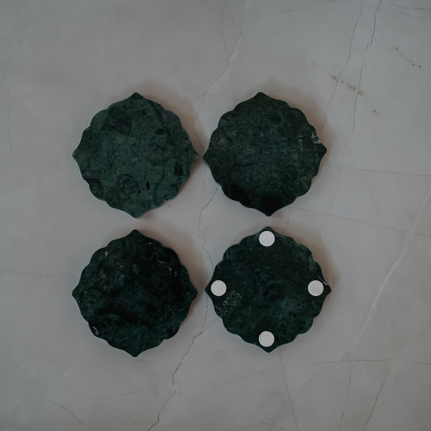 Green Granite Coasters set of 4