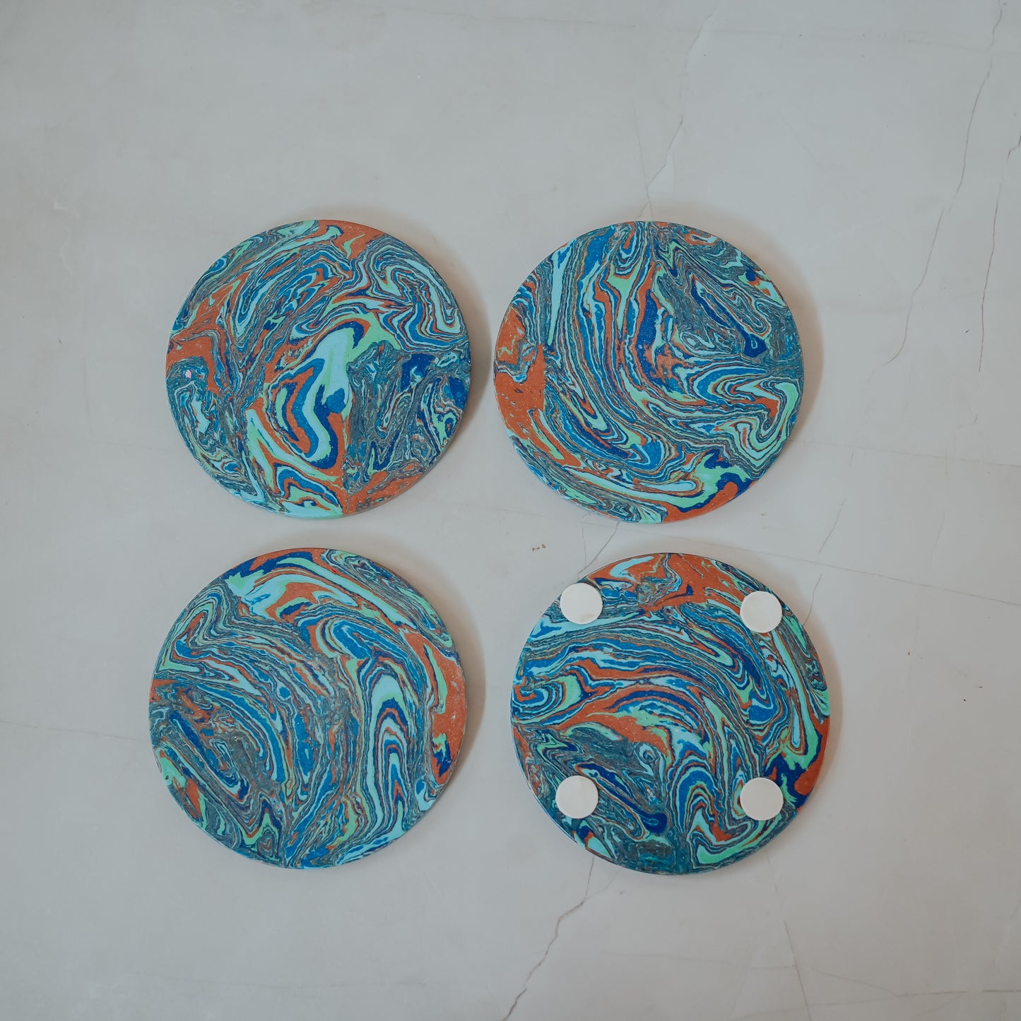 Resin Marble Coasters Set of 4