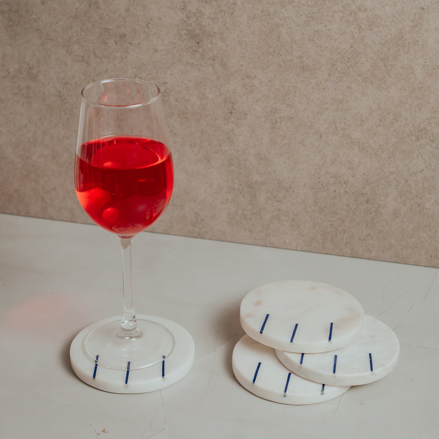 White Marble Coasters Set of 4