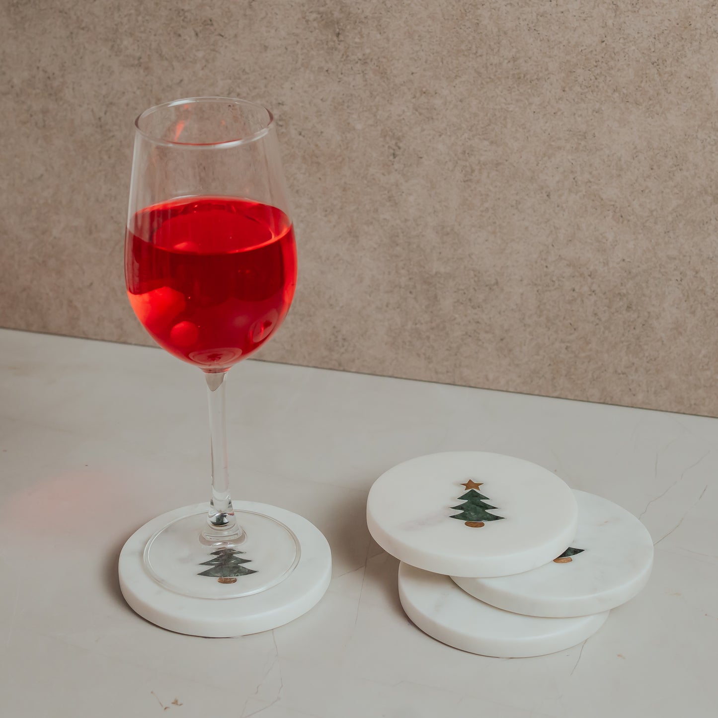 White Marble Coasters Set of 4