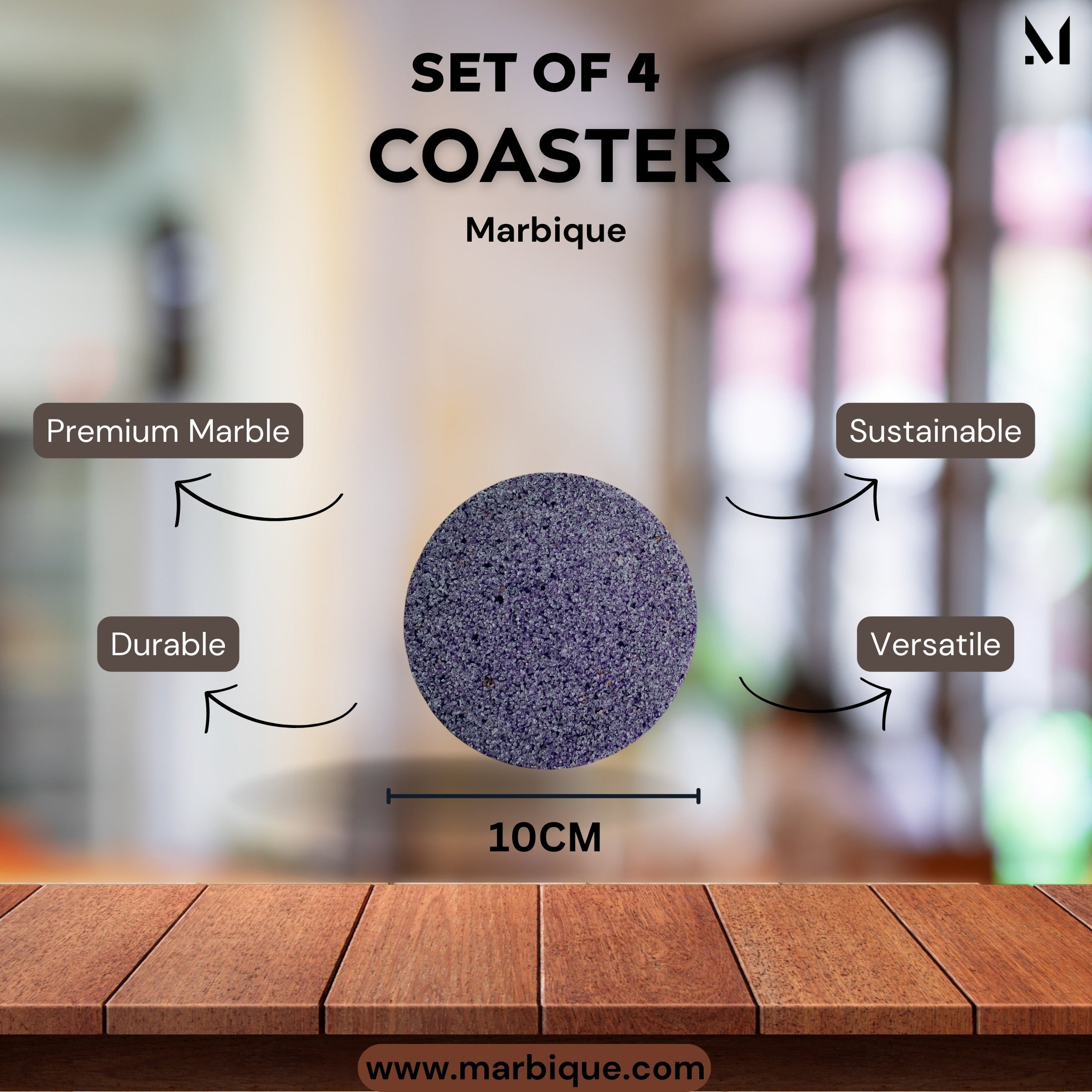 Luxe Marble Coasters Set of 4 | Artisan Resin Design