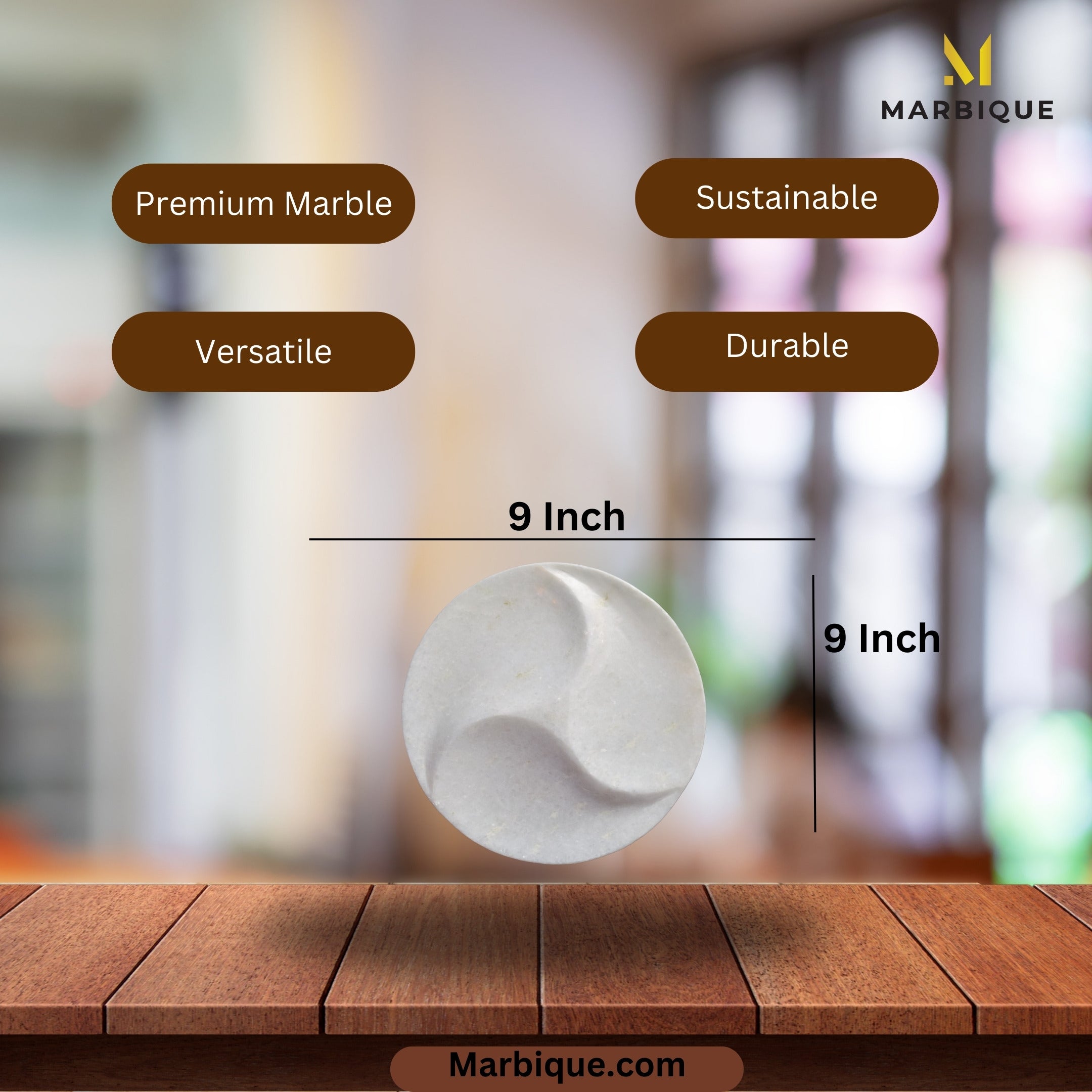 Round Marble Tray | 9 inch Handcrafted