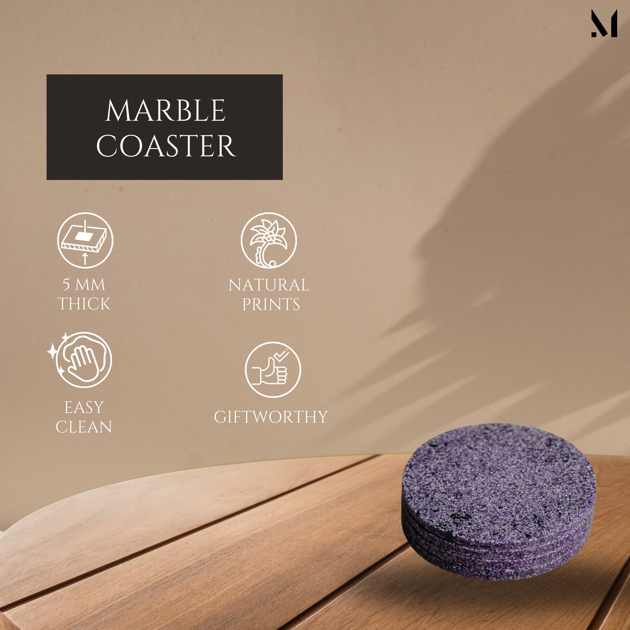 Luxe Marble Coasters Set of 4 | Artisan Resin Design
