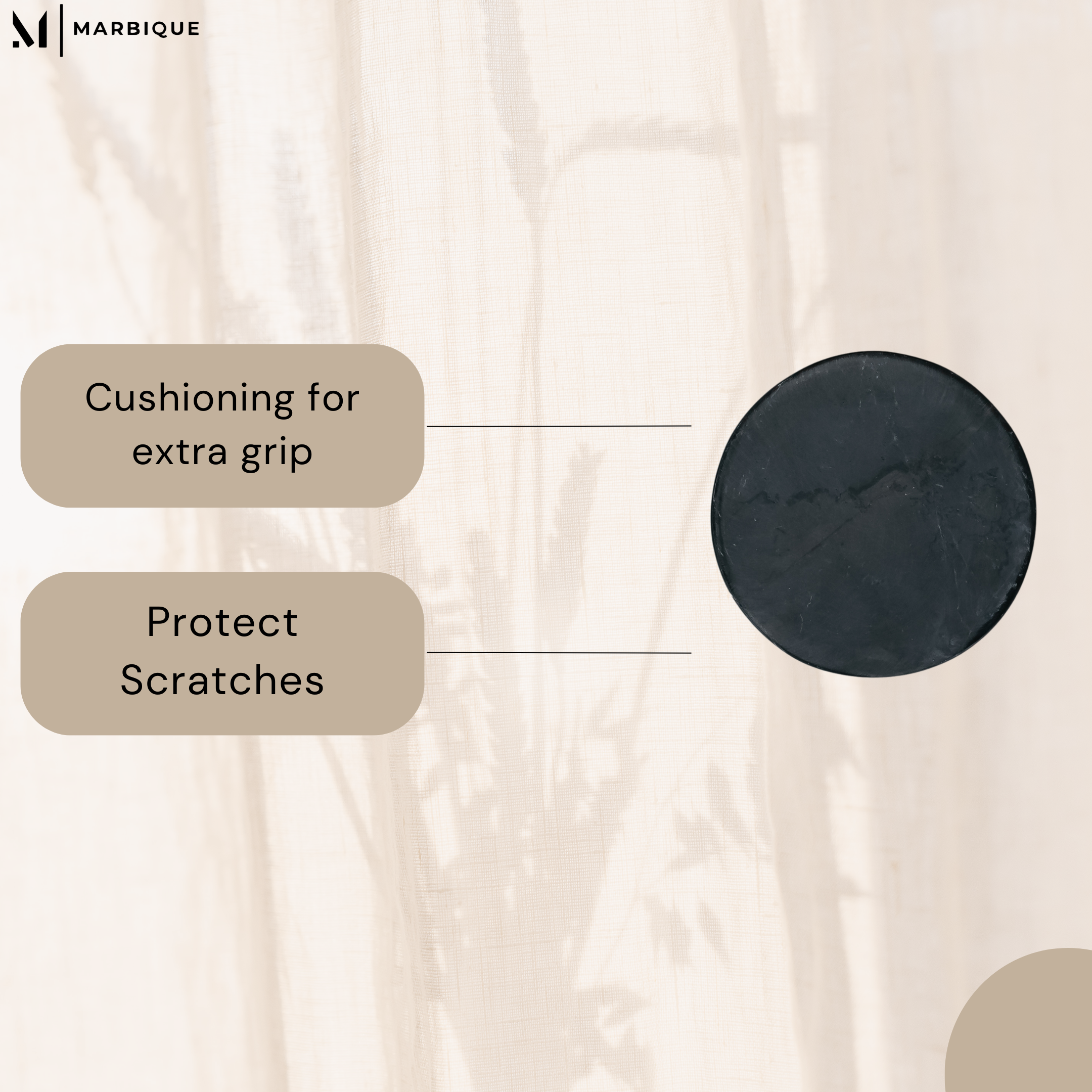 Black Marble Moon Phases Coasters Set of 4 - Italian Stone Celestial Inlay | Premium Tableware