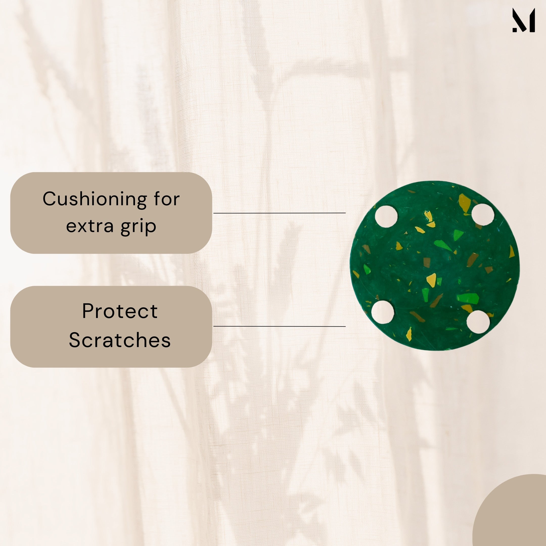 Emerald Marble Coasters Set of 4 | Artistic Green Resin Décor