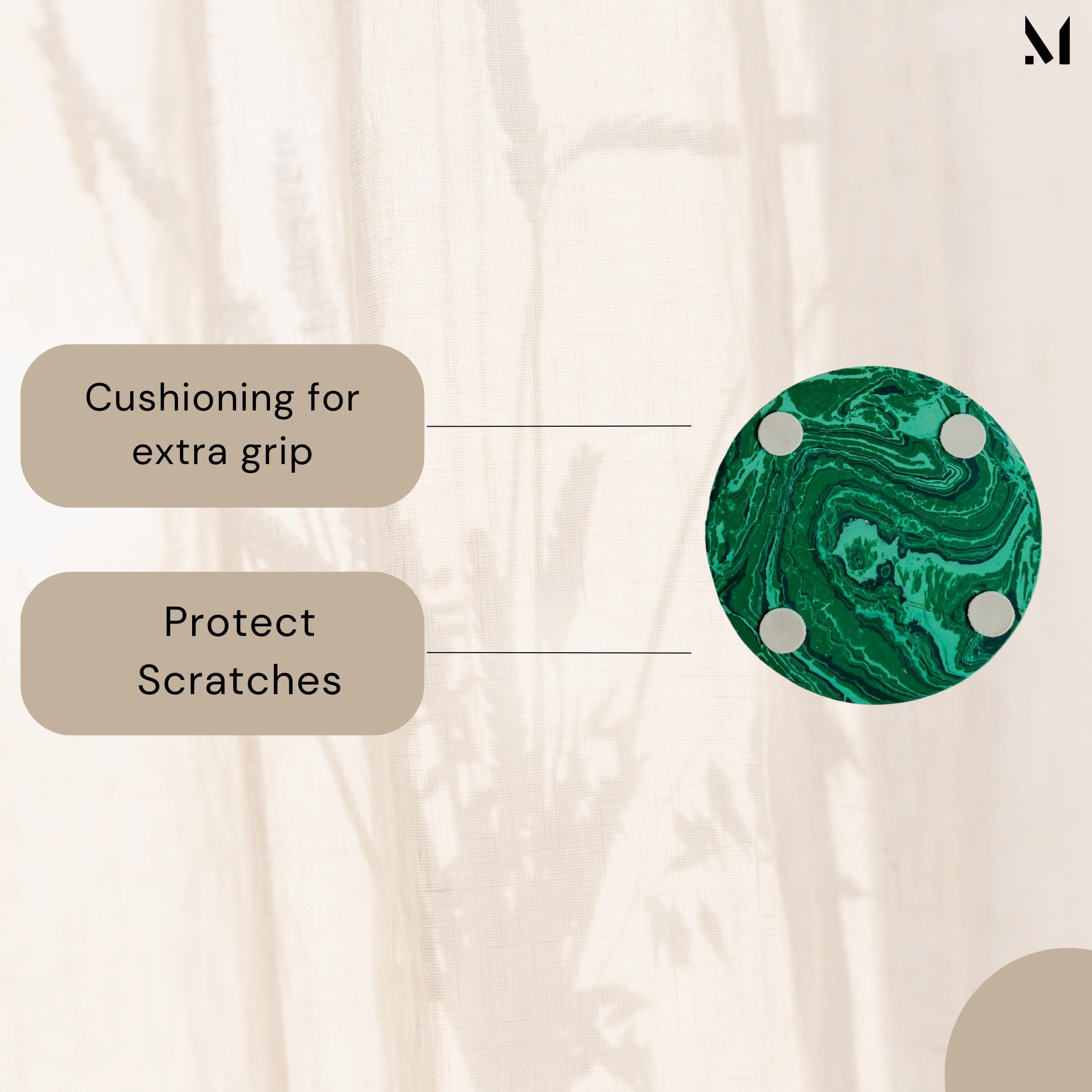 Artisan Marble Coaster Set - Elegant Resin Design | 4-Piece Home Décor