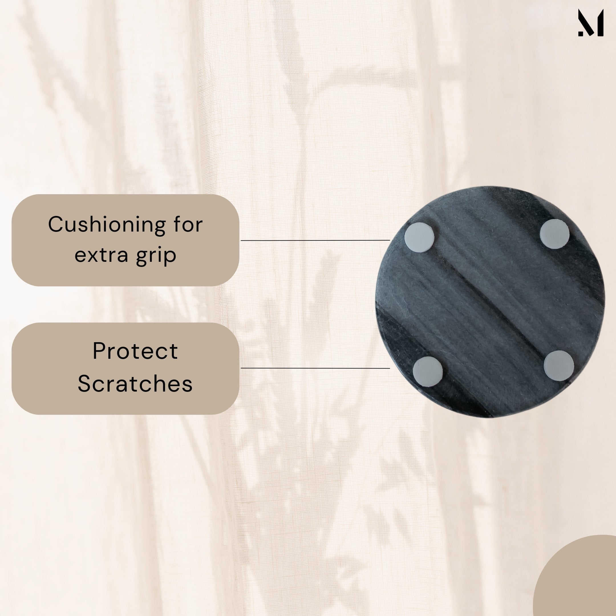 Grey Italian Marble Coasters | Slim Set of 4