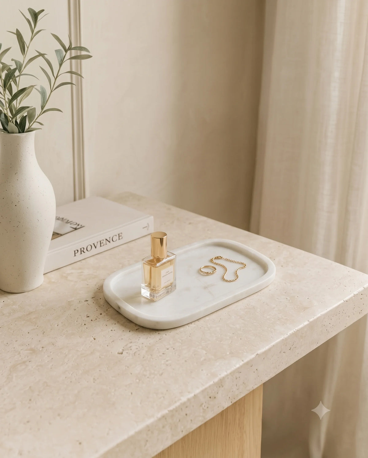 White rectangular tray showing rounded corners and a continuous raised edge.