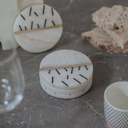 Luxury Marble Coasters Set of 4 | Handcrafted Black, Red, Navy & Blue Designs