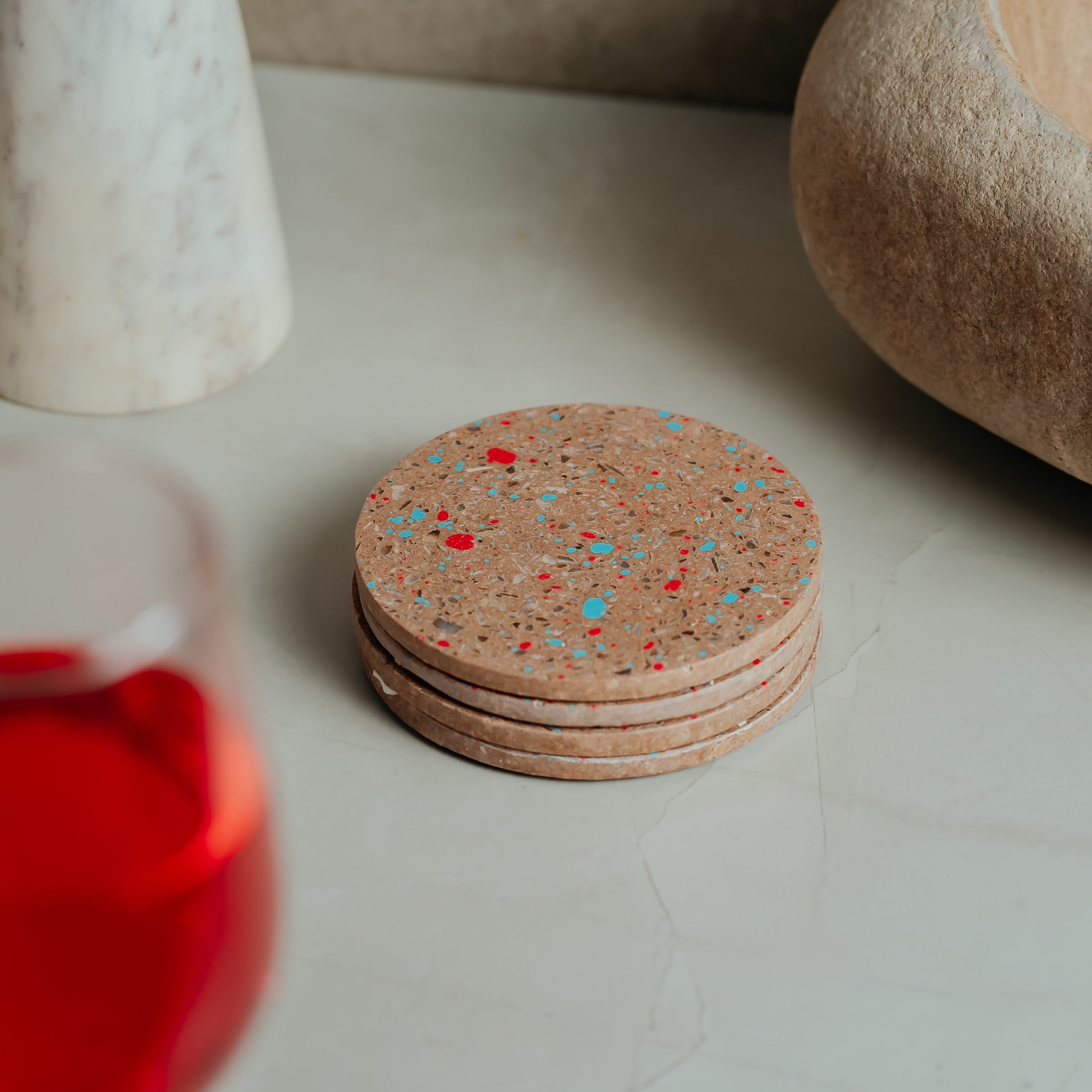 Elegant Marble Coasters Set of 4 | Artistic Resin Home Décor