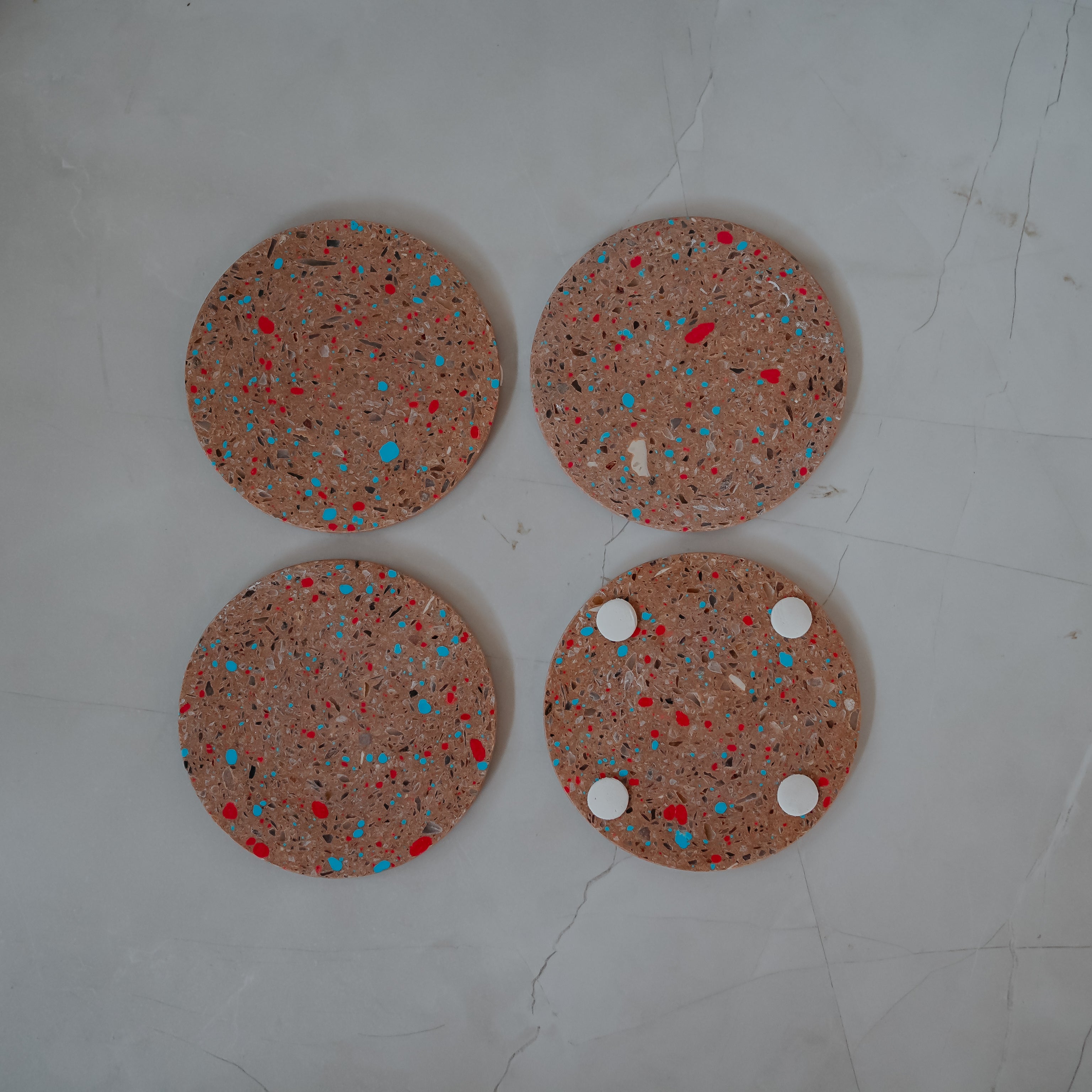 Elegant Marble Coasters Set of 4 | Artistic Resin Home Décor