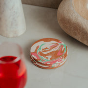 Artisan Marble Resin Coasters - Set of 4 | Brown Aesthetic Home Décor