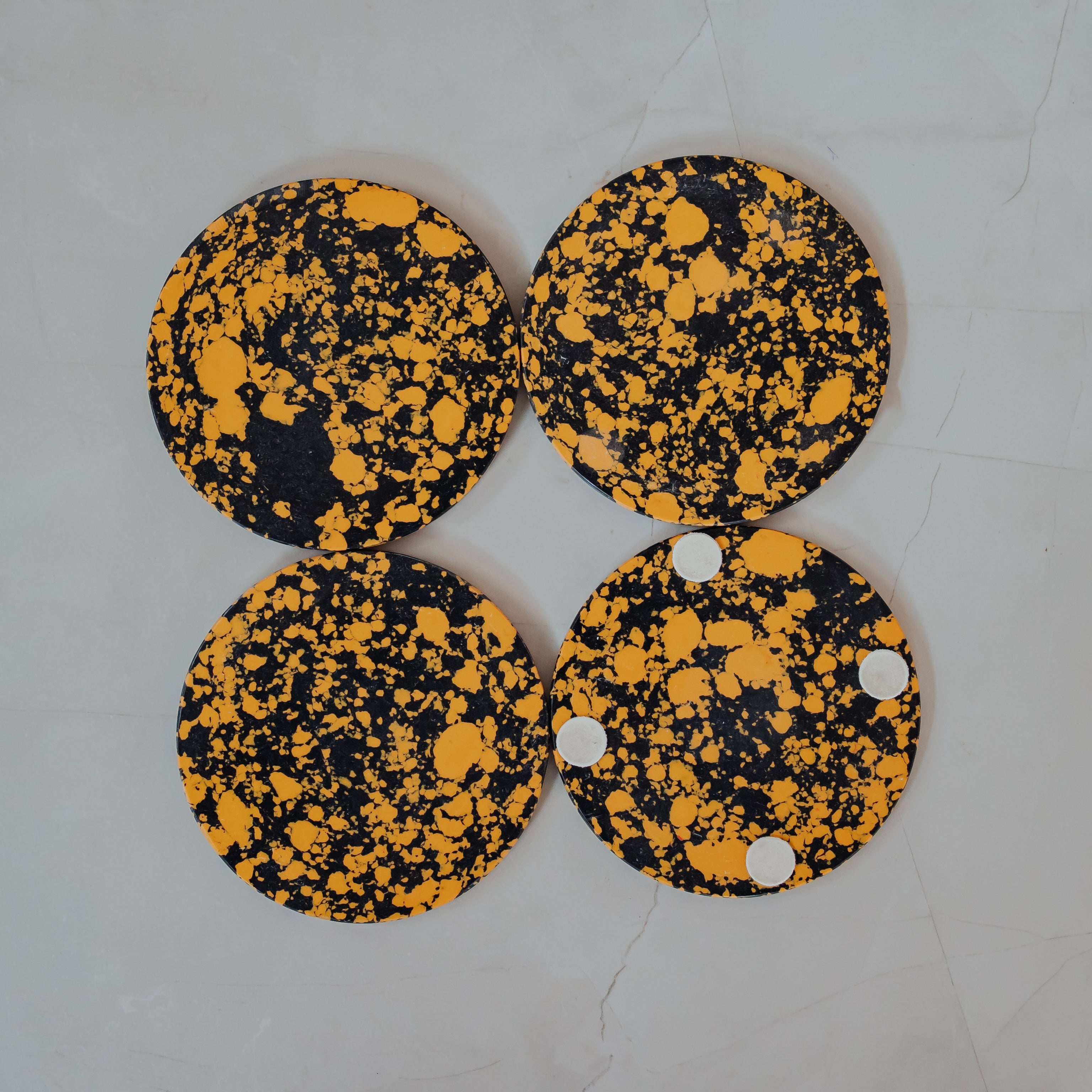 Sparkle Gold Marble Resin Coasters - Set of 4 | Glitter Aesthetic Home Décor