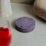 Purple luxe marble coaster set - artisan resin design with elegant veining pattern