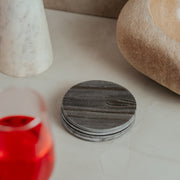 Slim grey Italian marble coasters, set of 4 by Marbique