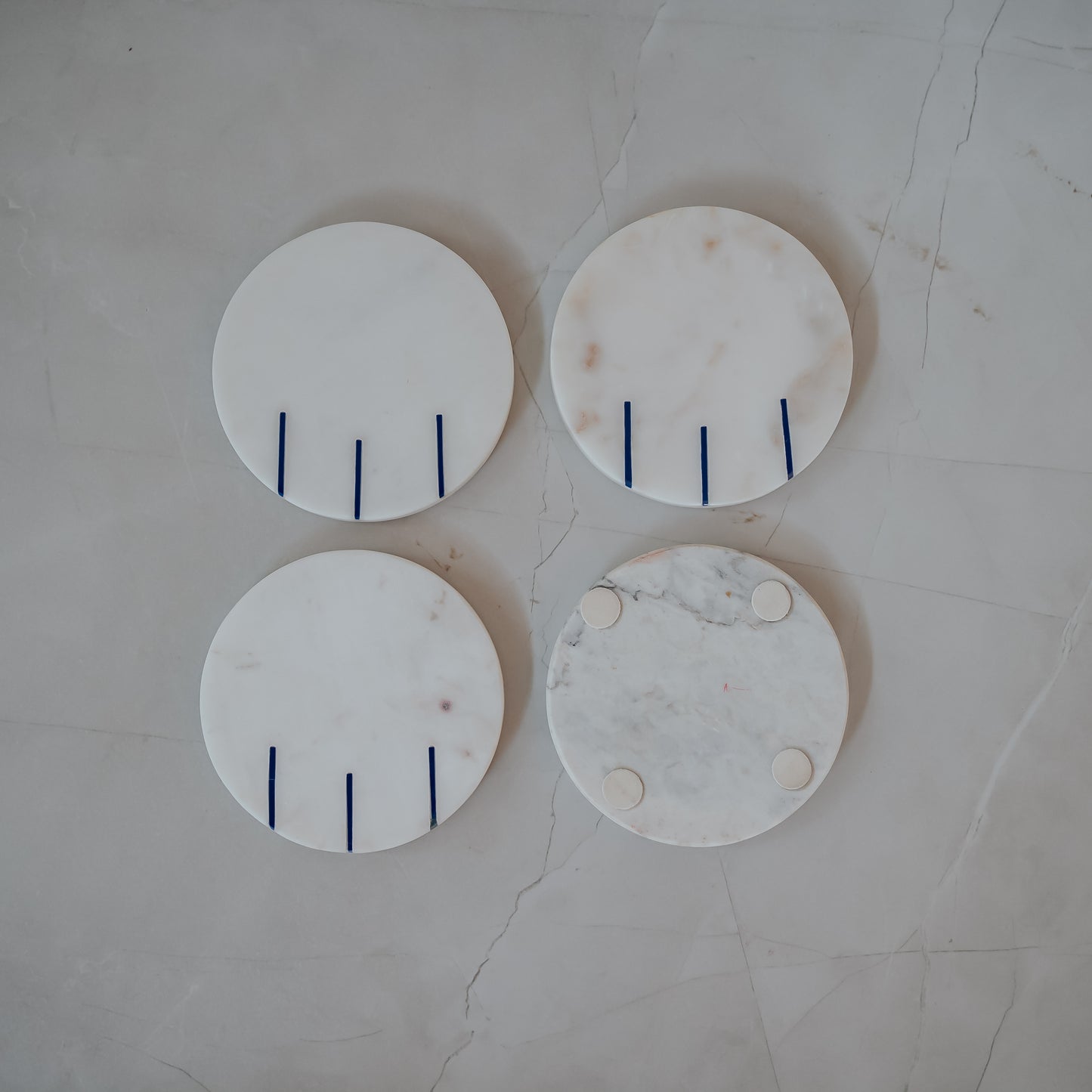 White Marble Coasters Set of 4