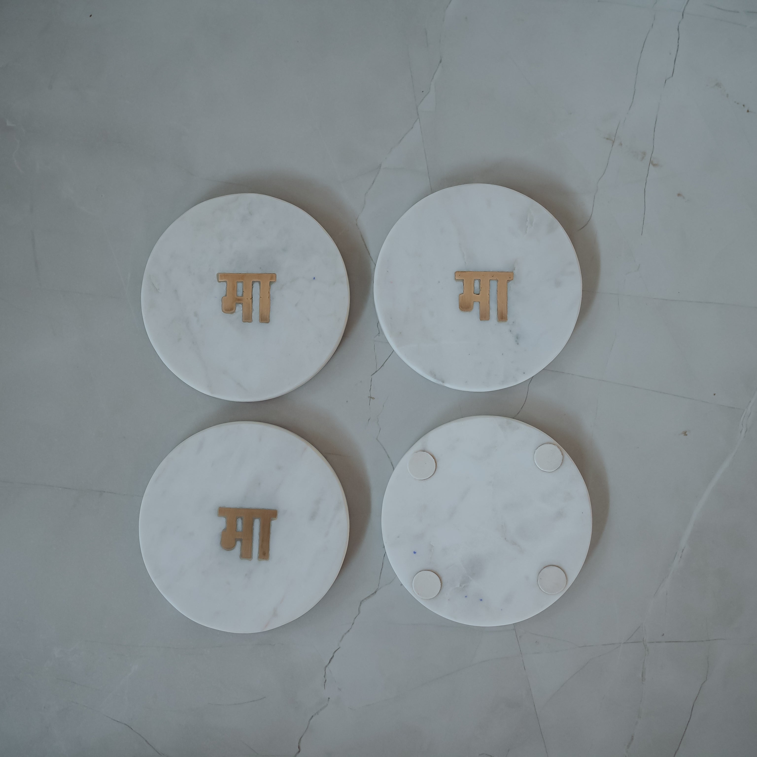 White Marble Coasters Set of 4