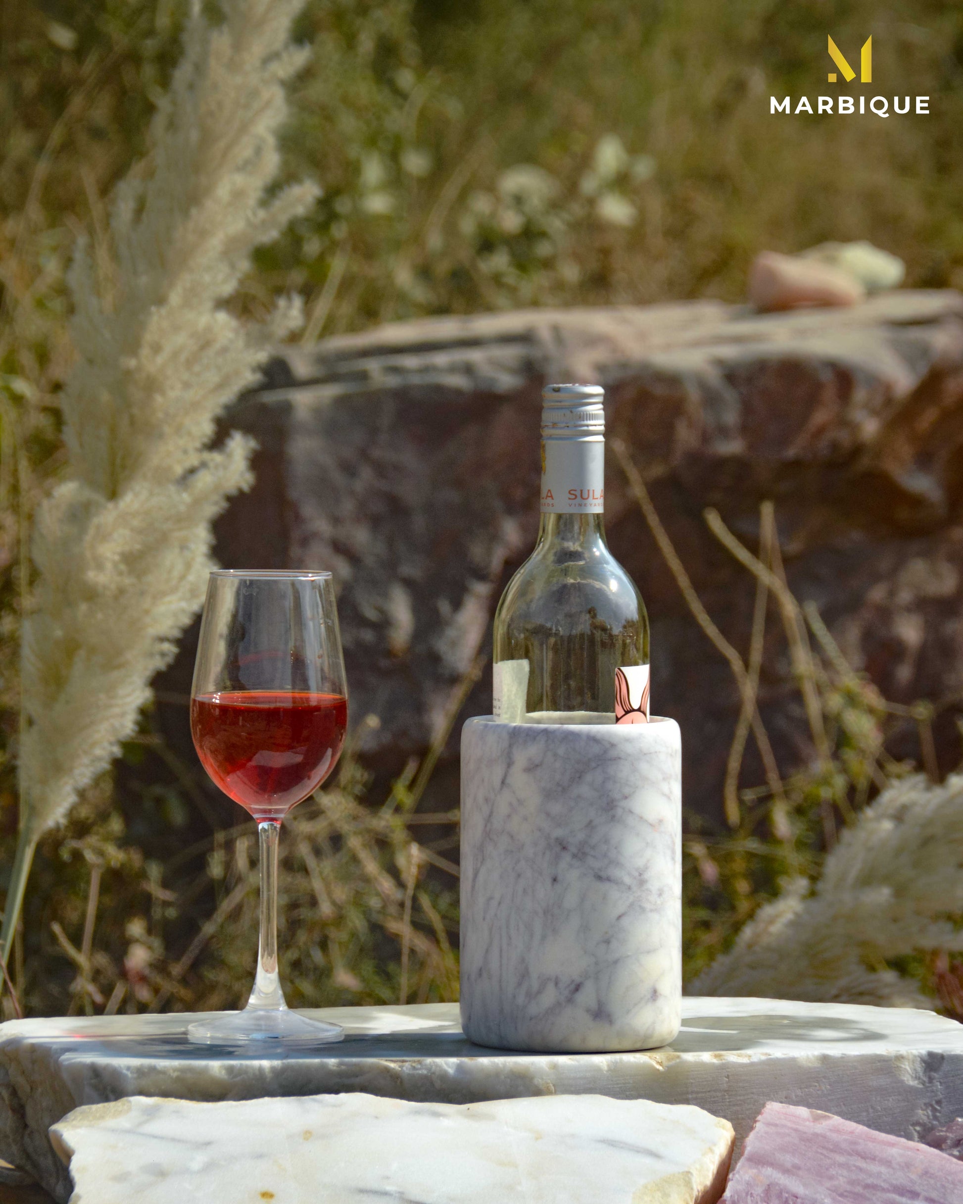 Elegant marble wine chiller, bar essential by Marbique