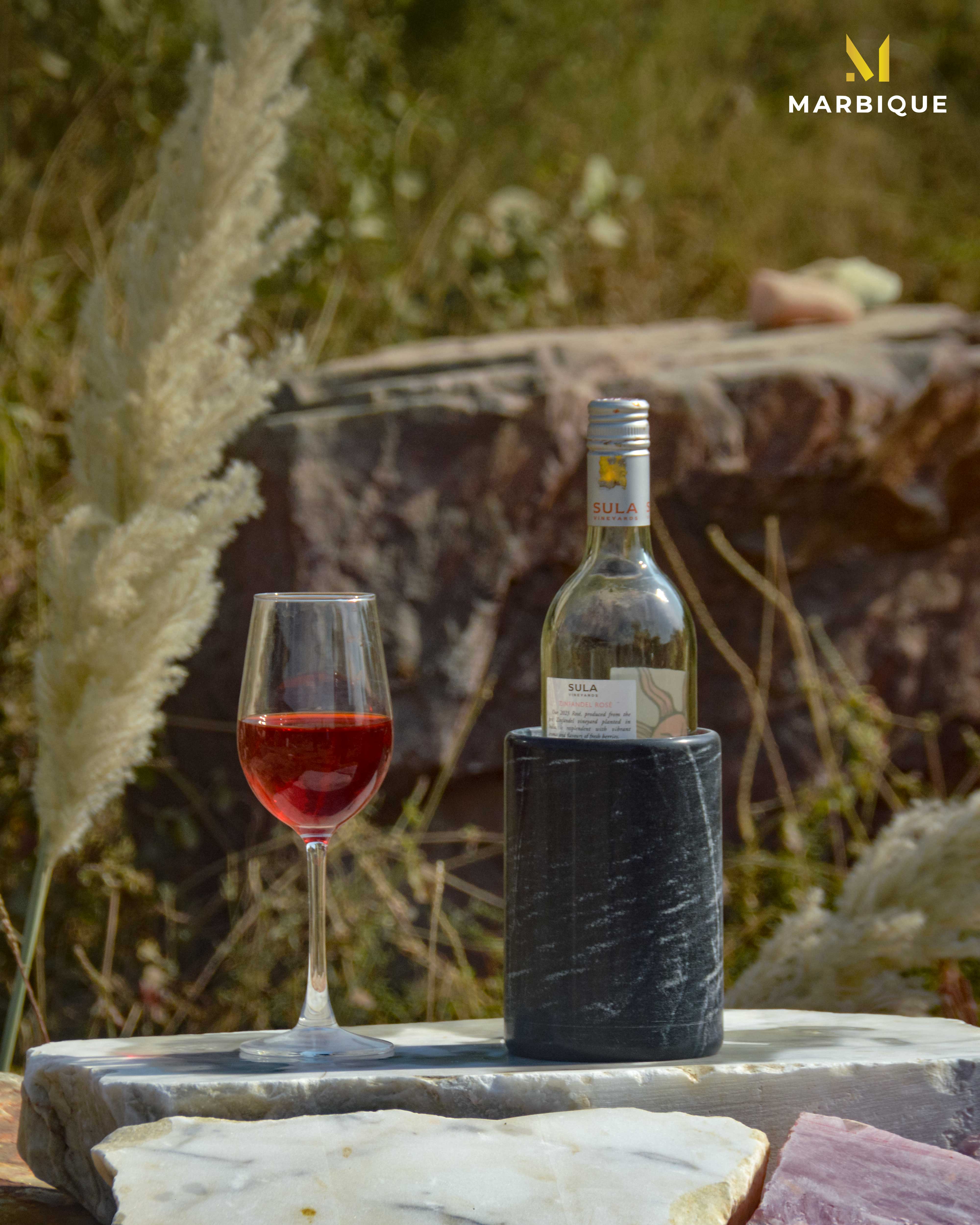 Premium marble wine chiller for entertaining by Marbique